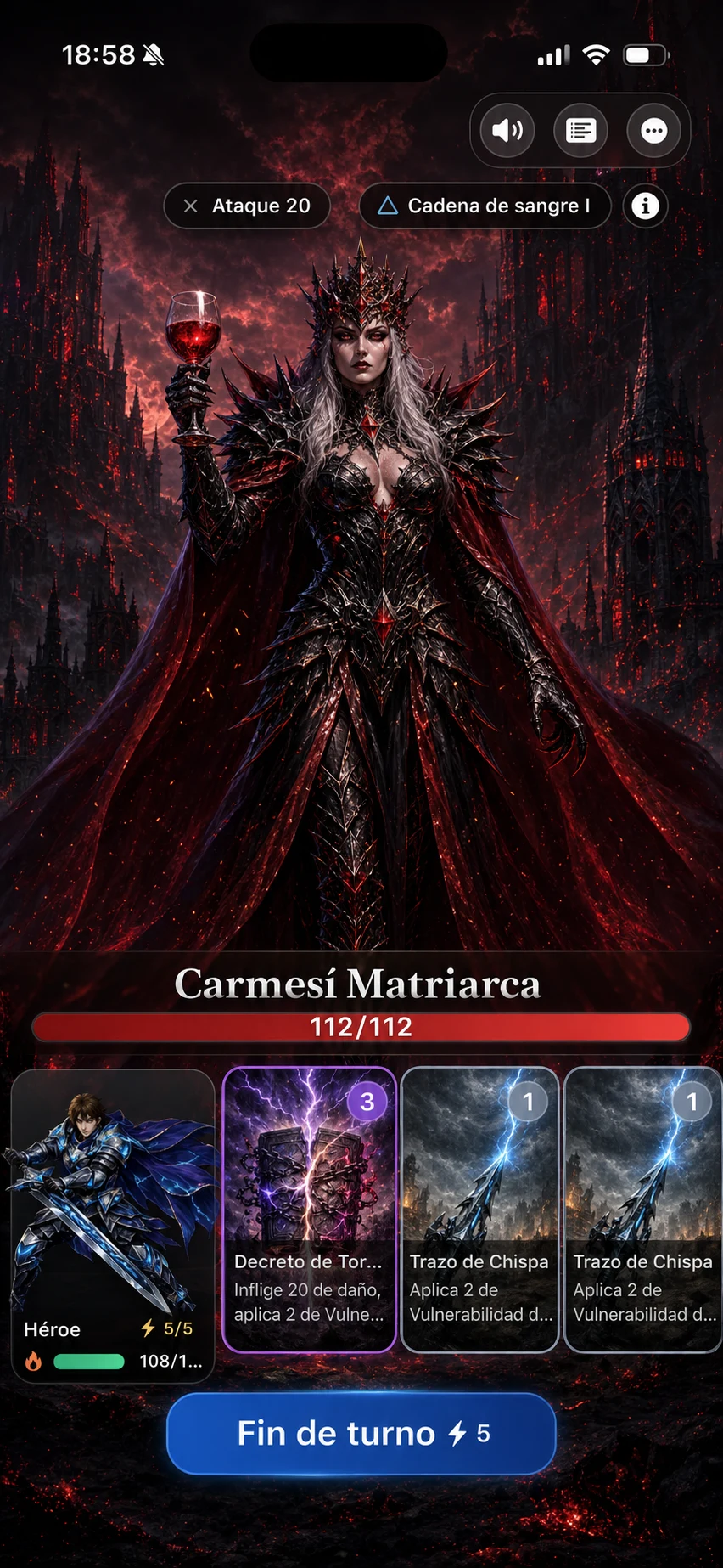 Combate contra Carmesí Matriarca con cadena de sangre activa