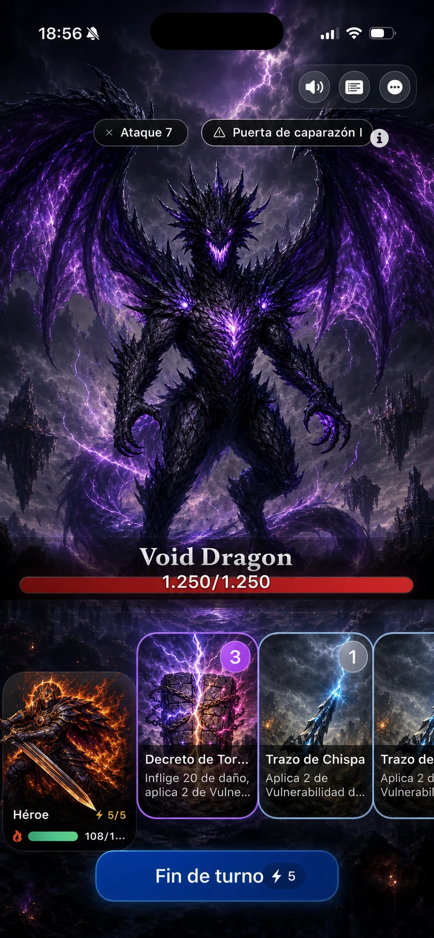 Combate contra Void Dragon con puerta de caparazón activa