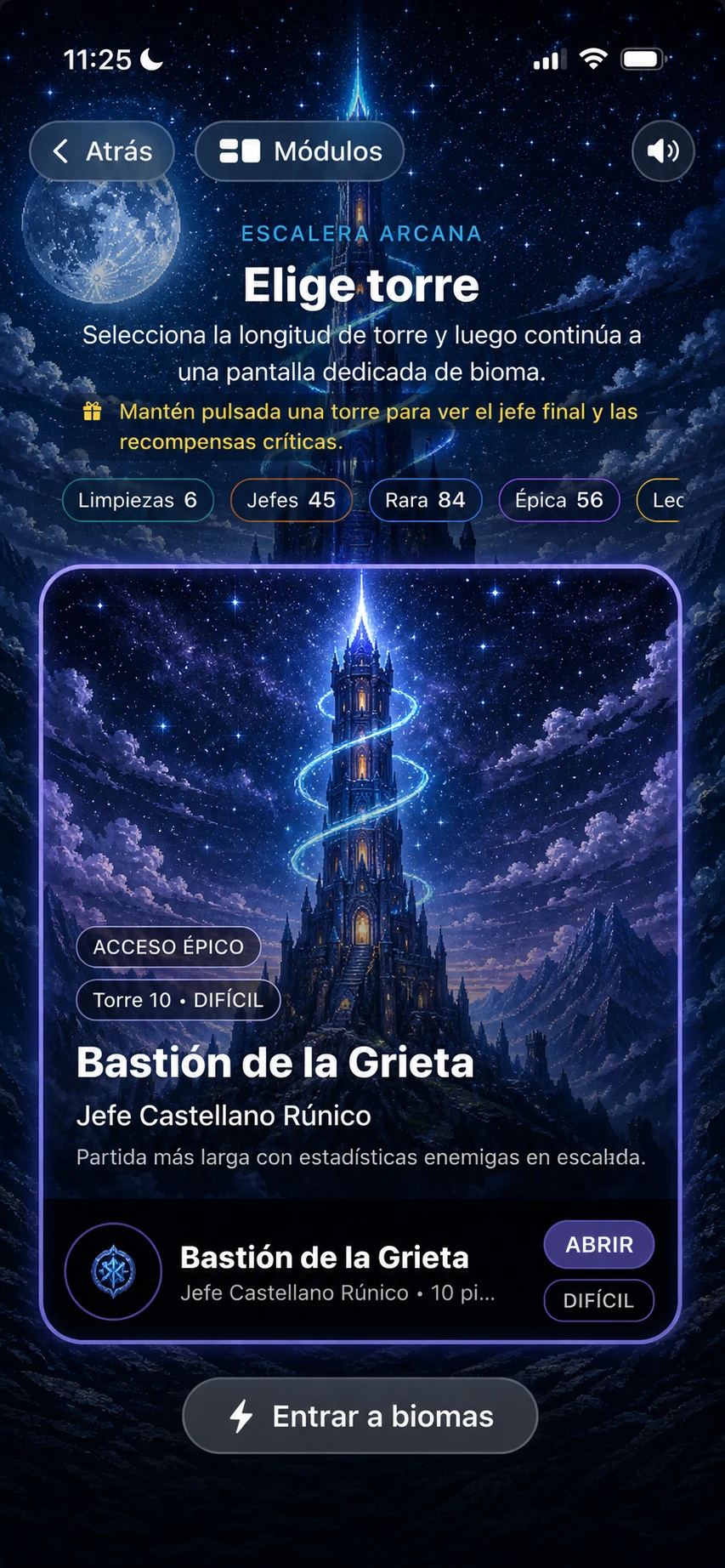 Selección de Bastión de la Grieta, torre 10 difícil
