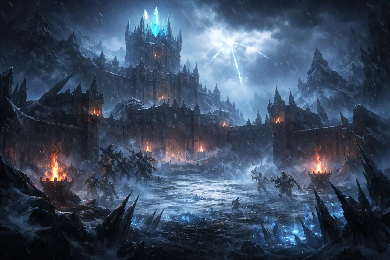 Frostveil Bastion pressure scene