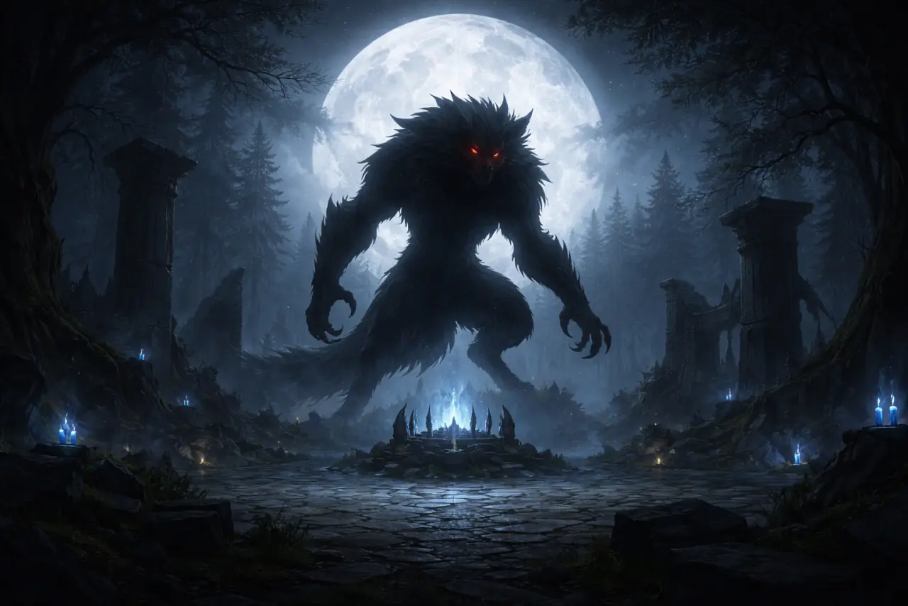 Moonhound Kennels boss intro art